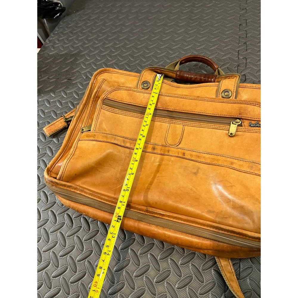 VTG Hartmann Expandable Leather Luggage Carry On Laptop Shoulder Messenger Bag - Picture 15 of 16